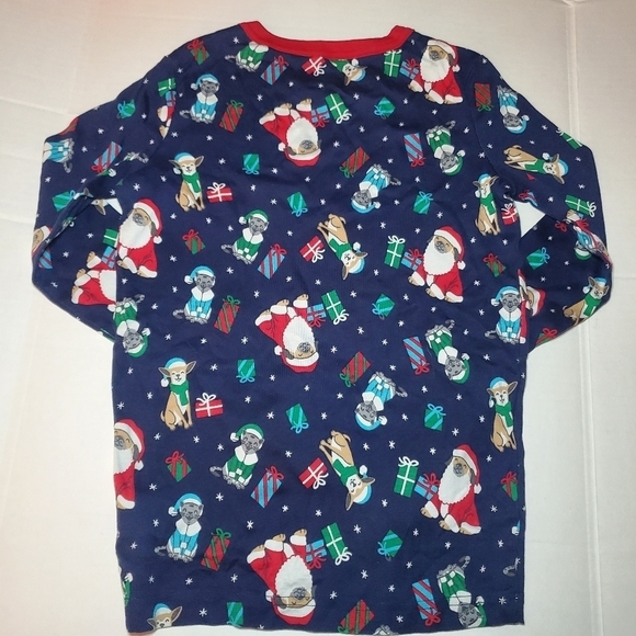 Lands End Snug fit Pajamas Cotton Long Sleeve Navy Holiday dog cat Christmas 16 - Picture 6 of 12
